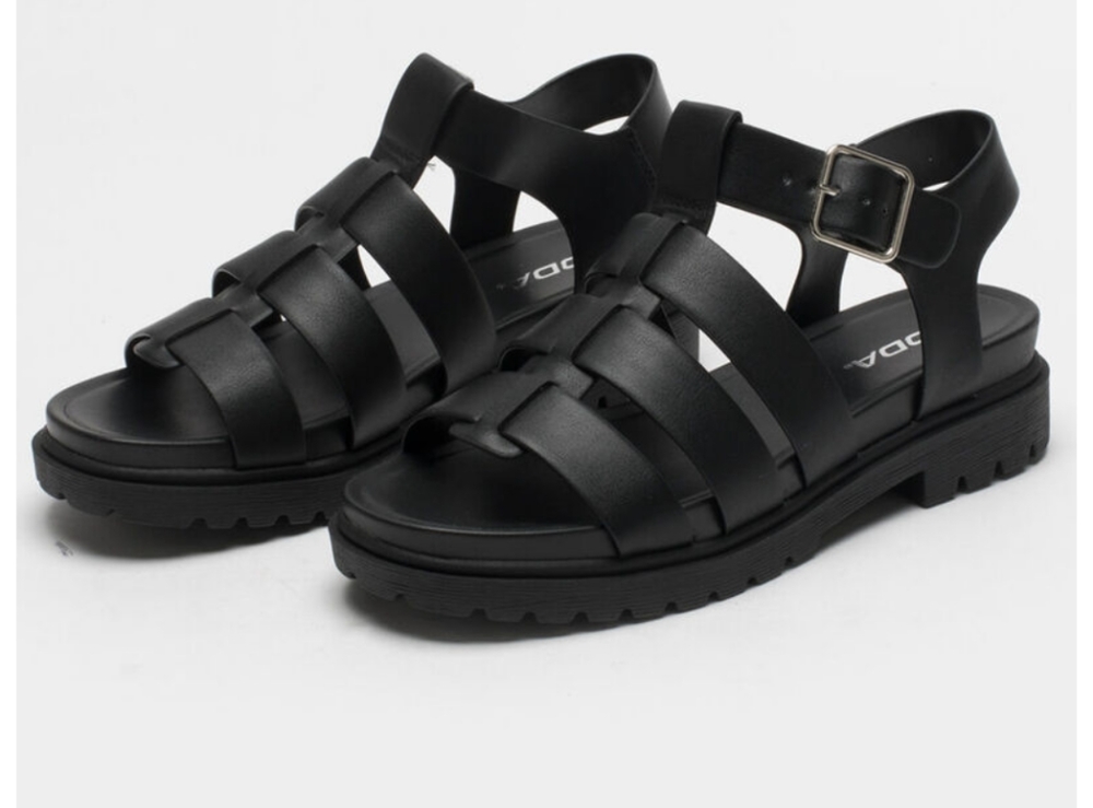 Chunky black sandals